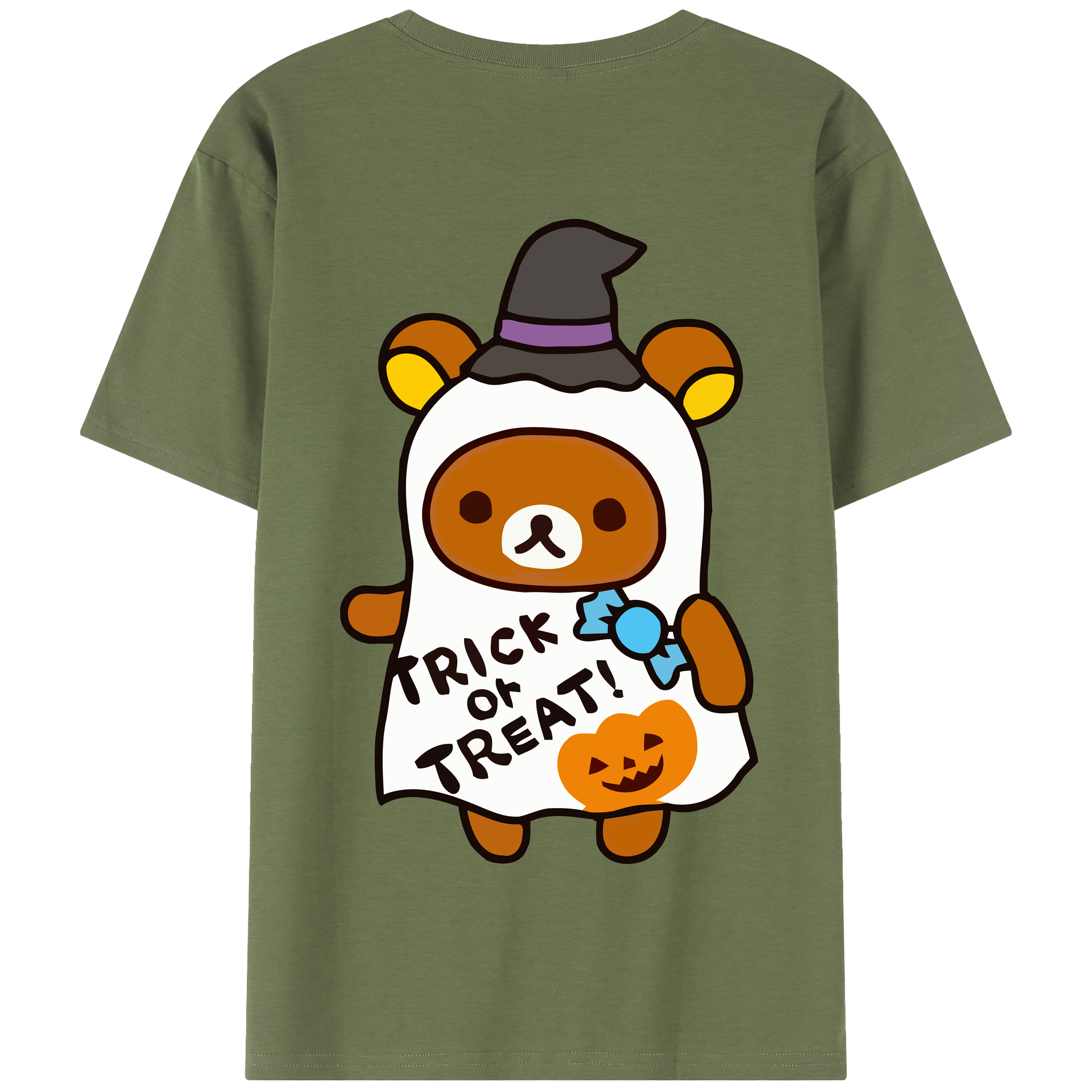 （画像用） リラックマ リラックマ キイロイトリ Rilakkuma Korilakkuma Kiiroitori 綿100％半袖Tシャツ（背面プリント）
